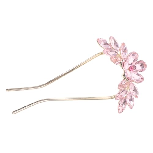 Homoyoyo Rhinestone U förmige Haarnadel für Erwachsene Französische Haarspange mit Blumen Fester Sitz für Dickes Haar Eleganter Brautschmuck und Vielseitiges Accessoire für Frauen von Homoyoyo