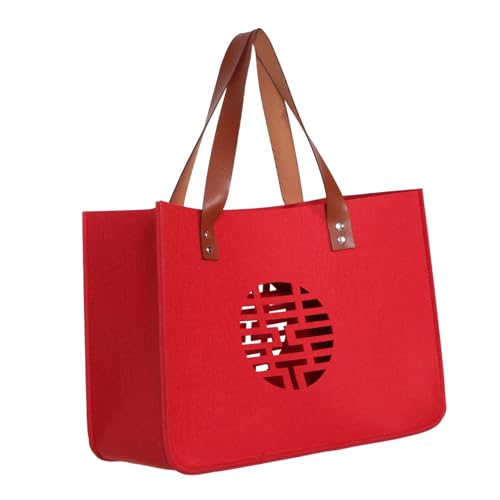Homoyoyo Robuste Tote für Braut und Brautjungfern Elegante Rote Tragetasche für Großen Tag Wiederverwendbare Hochzeitsgeschenktasche von Homoyoyo