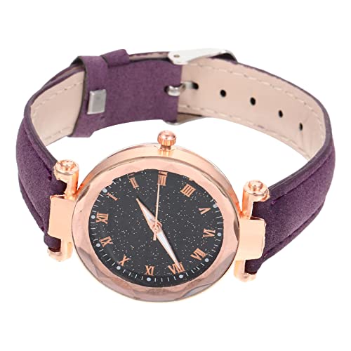 Homoyoyo Armbanduhr Für Damen Lederuhr Verstellbare Freizeit Uhr Mädchen Handgelenk Uhr Glas Edelstahl Schlichtes Design von Homoyoyo