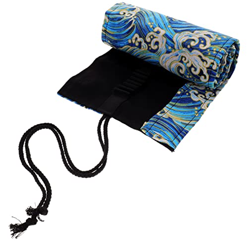Homoyoyo Rollen Bleistiftrolle rollboxen federmäppchen groß Stiftbeutel Stiftehalter Bleistiftfälle Die Bleistift Aufbewahrungstasche Bleistift Tragetasche Bettwäsche aus Baumwolle Blue von Homoyoyo