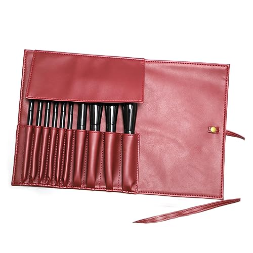 Homoyoyo Rolltasche Für Make-up-Pinsel Aus Pu-Leder Mit Fächern Tragbare Kosmetiktasche Für Beauty-Tools Organizer Für Zuhause Und Unterwegs von Homoyoyo
