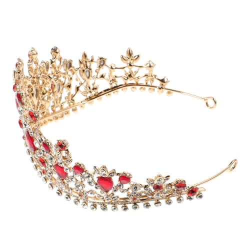 Homoyoyo Rote Braut Tiara mit Strasssteinen Eleganter Alloy Haarkamm Modischer Hochzeitskrone für Damen Festlicher Haarschmuck für Hochzeit Party und Abendveranstaltungen von Homoyoyo