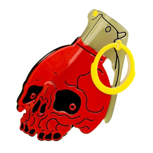 Homoyoyo Roter Großer Haarkralle Schädel Design Rutschfester Starker Griff Lustiges Haaraccessoire aus Langlebigem Azetat Vielseitig für Halloween-partys und Tägliches Styling bei Damen von Homoyoyo