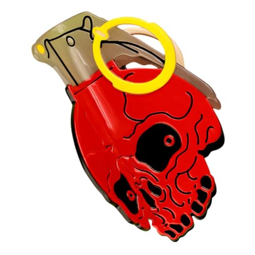 Homoyoyo Roter Großer Haarkralle aus Zelluloseacetat mit Totenkopf-design Leichter Langlebiger Haarclip für Damen Auffälliges Party Halloween-accessoire Vielseitig für Alltag und von Homoyoyo