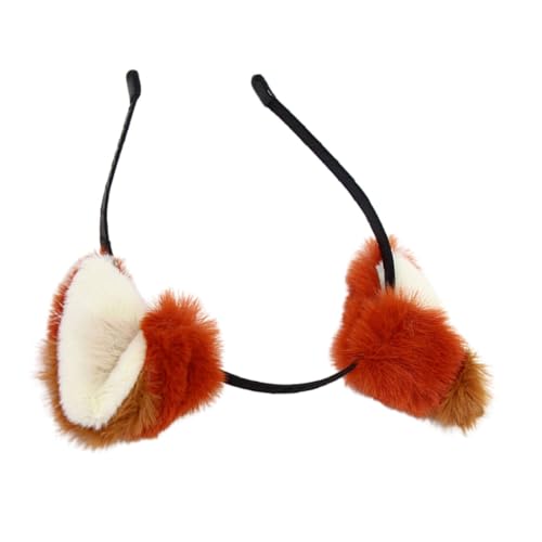 Homoyoyo Rotes Braunes Fuchsohren Stirnband für Halloween Cosplay Party Verstellbar Abnehmbare Ohren Flexibles Kopfband Geeignet für Damen Herren Langlebiger Kopfschmuck von Homoyoyo
