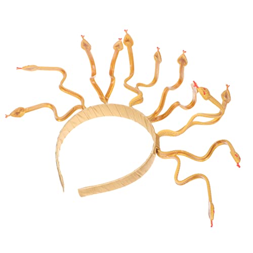 Homoyoyo Schlangen Design Halloween Haarreif Medusa Cosplay Kopfschmuck Goldfarbener Kopfzier für Damen für Halloween Partys und Karneval Hochwertige Verarbeitung Leicht und Bequem zu von Homoyoyo