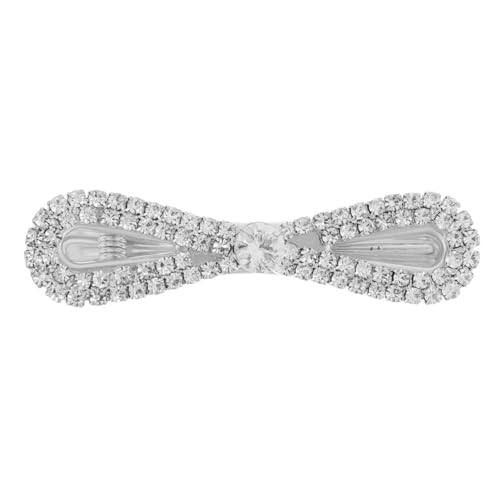 Homoyoyo Schleife Haarnadel Haarnadelschleife Braut Bräute Zubehör Schleifenhaarspangen Für Frauen Schleifenclips Für Frauen Hochzeit Gänseblümchen Greifer Haarbarrette Netz Silver Diamant von Homoyoyo