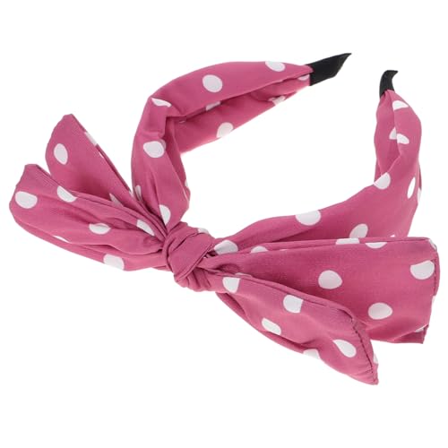 Homoyoyo Schleife Stirnband Stirnbänder Aufstecken Turban-stirnbänder Für Damen Stirnband Mit Schleifenohren Haarband Mit Hasenohren Rote Hasenohren Rotes Knotenstirnband Rosa Stoff von Homoyoyo