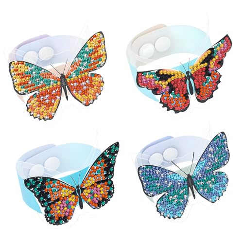 Homoyoyo Schmetterlings-Klapparmbänder Für – 4er Set - Bunte Tier Armbänder Mit Schnappverschluss Ideal Als Für Jungen Und Mädchen Perfekt Für Partys Und Spielspaß von Homoyoyo