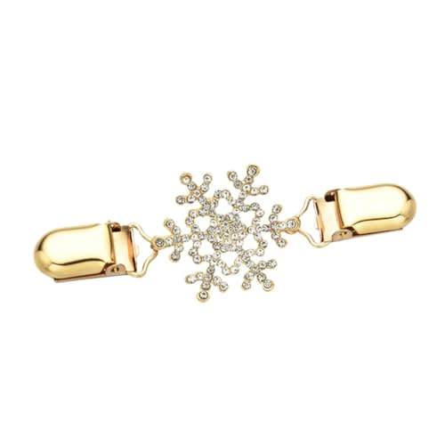 Homoyoyo Schneeflocken Brosche Cardigan Clip mit Strass Vintage Pullover Umhang Clip Dekorativer Taillenstraffer für Kleidung Sicherer Metallclip für Damen Weihnachten von Homoyoyo