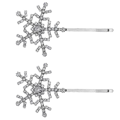 Homoyoyo Schneeflocken Haarschmuck Haarspangen mit Strassbesatz Silberne Komfortable Haarclips Haarnadeln für Mädchen und Damen Festliche Haarschmuck Accessoires von Homoyoyo