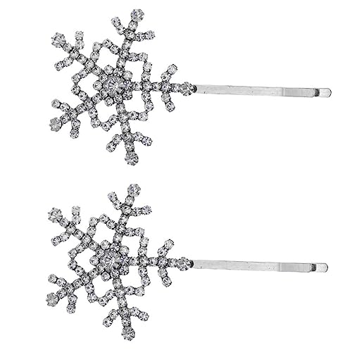 Homoyoyo Schneeflocken Haarspangen für Damen Haarklammern mit Strass Langlebige Haarschmuck Accessoires für Party und Alltag Stilvolle Seitenklammern Silberfarben von Homoyoyo