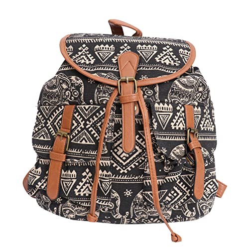 Homoyoyo Schulrucksack Vintage Canvas-rucksack Mit Kordelzug Freizeitrucksack Damen Schultasche Aus Segeltuch Für Damen Frauen Rucksack Schultertasche Mäppchen Fräulein Sommer Herbst von Homoyoyo