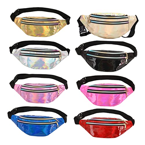 Homoyoyo Schwarze Multifunktionale Hüfttasche Glänzendem Material Umhängetasche für Damen für Reisen und Outdoor Aktivitäten von Homoyoyo