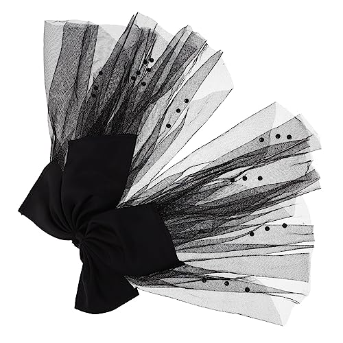 Homoyoyo Schwarzer Mehrlagiger Schleier Haarklammer mit Schleifen Design Eleganter Brautschmuck für Verlobung Brautjungfern und Junggesellinnenabschied Komfortabel und Vielseitig von Homoyoyo