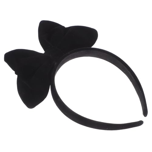 Homoyoyo Schwarzes Samt Haarband mit Großer Schleife Weiches Druckfestes Stirnband für Damen Mädchen Klassisches Weihnachts Haaraccessoire Bequem und Rutschfest Vielseitig Kombinierbar von Homoyoyo