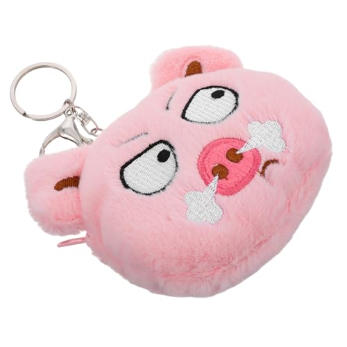 Homoyoyo Kawaii Schwein Münzbeutel Weicher Plüsch Portemonnaie Mit Reißverschluss Rosa Geldbörse in Schweineform Zum Aufbewahren Von Münzen Karten Lippenstift von Homoyoyo