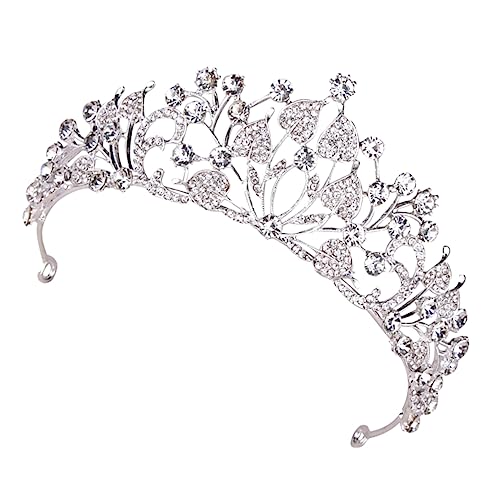 Homoyoyo Silberne Brautkrone aus Legierung mit Funkelnden Strasssteinen Haaraccessoire für Hochzeit Verlobung Party Filigranes Tiara Design für Damen und Festliche Anlässe von Homoyoyo