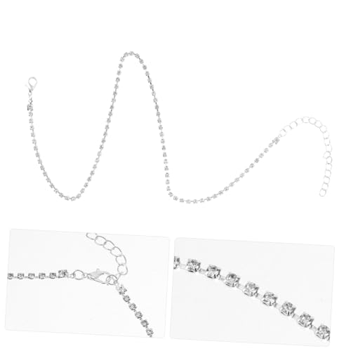Homoyoyo Silberne Damen Halskette mit Funkelnden Zirkonia Strasssteinen Einfache Clavicle Chain Kette Modischer Schmuck für Frauen Minimalistisches Design für Alltag und Party von Homoyoyo