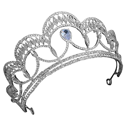 Homoyoyo Silberne Kristallkrone Tiara mit Strasssteinen Haarschmuck Accessoire für Braut Hochzeit Party und Fotoshooting Leicht und Langlebig für Brautkleid und Festliche Anlässe von Homoyoyo