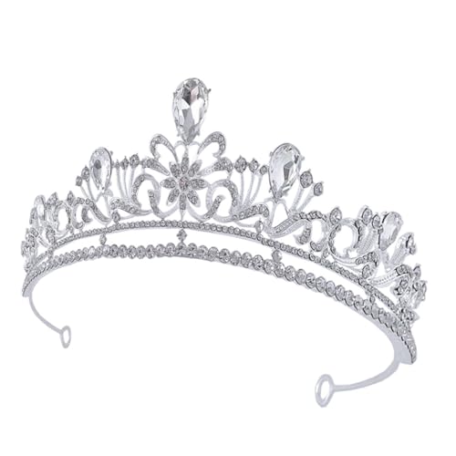 Homoyoyo Silberne Tiara Stirnband mit Strassbesatz Eleganter Brautschmuck für Hochzeit Geburtstag Party Modisches Accessoire für Brautjungfern und Festlichkeiten von Homoyoyo
