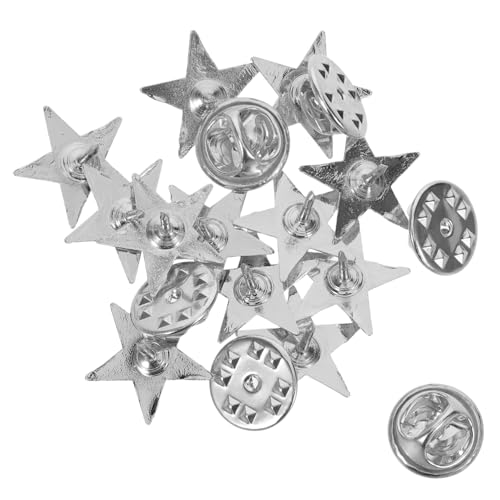 Homoyoyo Silberner Fünf Punkte Stern Anstecker Teilig Leichtes Sicheres Elegantes Patrioten Abzeichen mit Stabiler Befestigung für Männer Jacken Hüte Rucksäcke Dekoratives Lapel Pin für von Homoyoyo