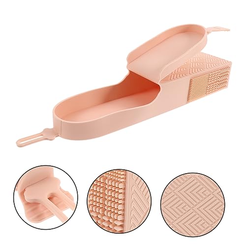 Homoyoyo Silikon Make Up Pinselhalter Reiseetui mit Staubschutz Großer Kapazität Kompakt und Leicht Make Up Organizer für Frauen für Kosmetikaufbewahrung Unterwegs von Homoyoyo