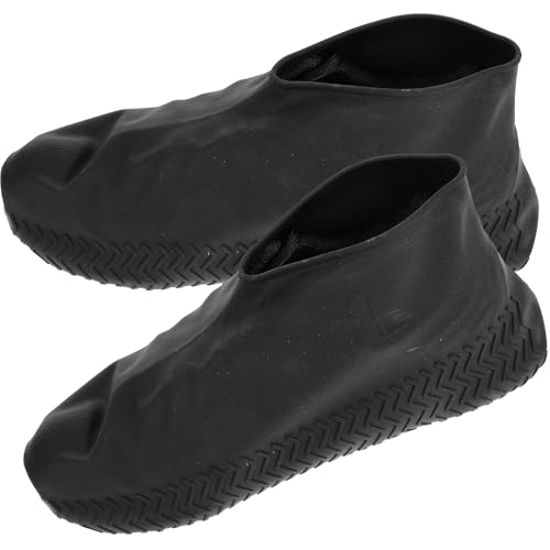 Homoyoyo Silikon Überschuhe rutschfest Wiederverwendbar Überziehschuhe für Herren Damen Camping Garten Schwarz von Homoyoyo