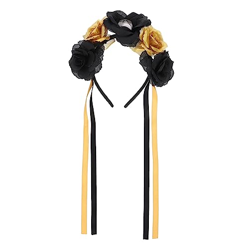 Homoyoyo Skull Haarreif Für Halloween Mit Blumen Für Tag Für Kostümpartys Und Fotoshootings Handgefertigt Hochwertige Verarbeitung von Homoyoyo