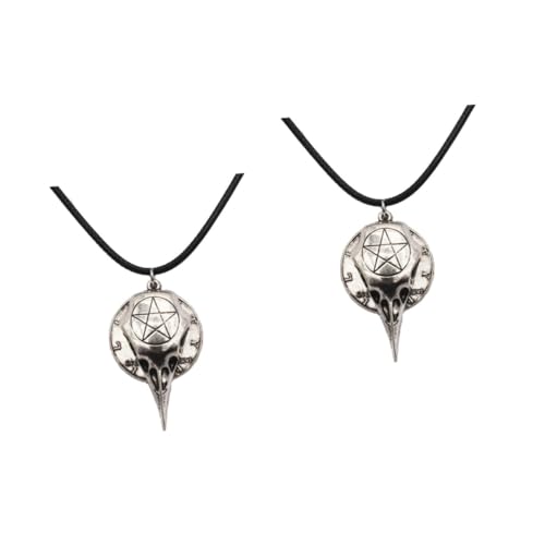 Homoyoyo Steampunk-Halskette Mit Fünfzackigem Anhänger Und Krähenkopf-Design – Schwarzes Für Ideal Für Rock'n'Roll Look Und Stilvolle Outfits von Homoyoyo