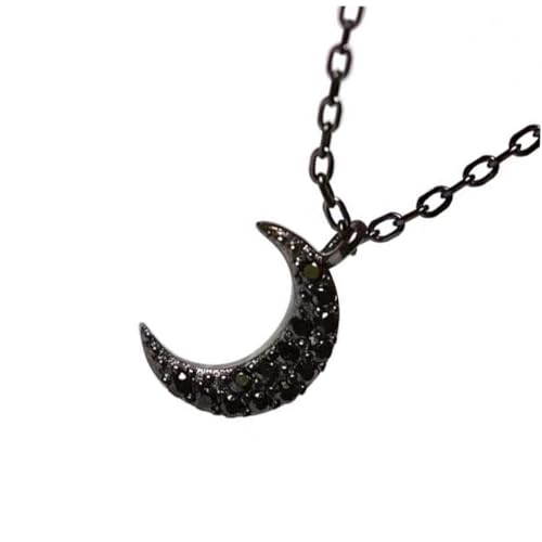 Homoyoyo Silberne Halskette Mit Kristallmond-anhänger Strass-halsband Für Schlüsselbein Mond-halskette Mit Glänzenden Steinen von Homoyoyo