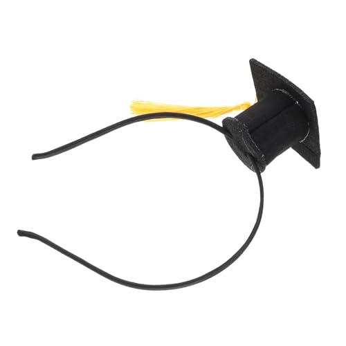 Homoyoyo Stilvolles Doktorhut Stirnband mit Goldfarbenem Quastenabschluss Robustes Vliesmaterial Einfaches Aufsetzen Komfortabel und Langlebig für Abschlussfeiern und Fotorequisiten von Homoyoyo