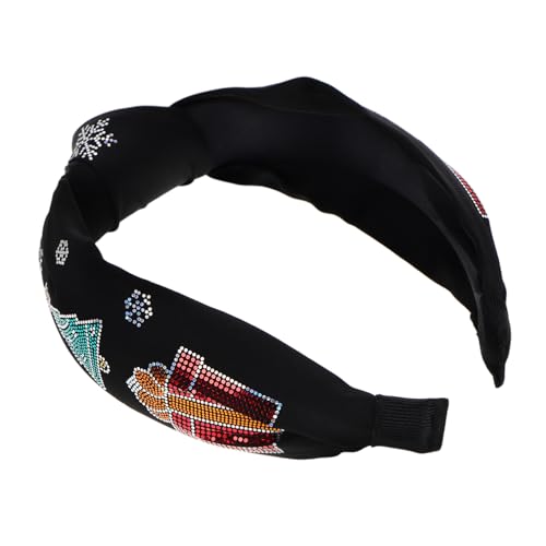 Homoyoyo Stirnband Mit Breiter Krempe Stirnbänder Neues Jahr Stirnband Kopfbedeckung Für Die Silvesterparty Weihnachts-haarschmuck Weihnachtsstirnband Für Frauen Stoff Black von Homoyoyo