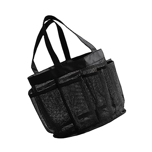 Homoyoyo Strandtasche Aus Mesh Schwarz Tragbare Duschnetztasche Mit Großem Fassungsvermögen Netztasche Für Badezimmer Und Reisen Einfache Kulturtasche Für Handtücher Und Toilettenartikel von Homoyoyo