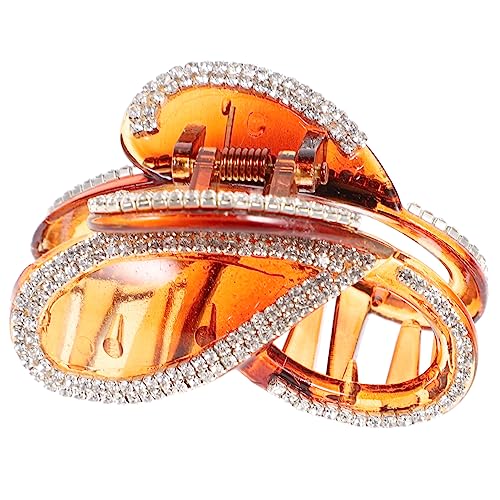 Homoyoyo Strass Haarklammer Kieferklammer Elegante Haarspangen Braun Kopfschmuck Haarschmuck Damen Strass-kopfschmuck von Homoyoyo