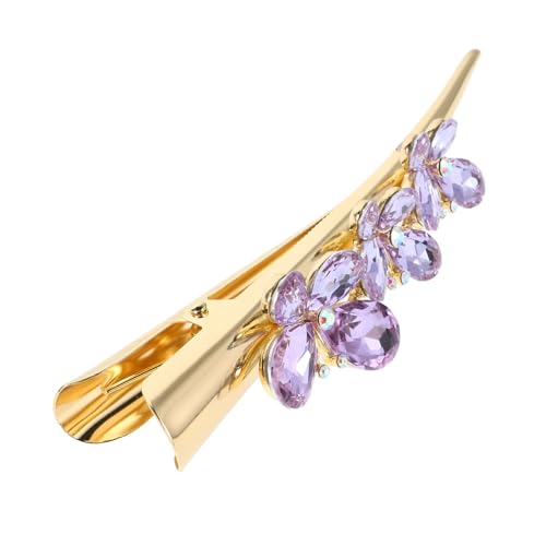 Homoyoyo Strass Haarspange Damen Small Alligator Clip mit funkelnder Schmetterling Deko Stylische Hornform Haarklammer für Mädchen und Frauen Elegant und Haarfreundlich von Homoyoyo