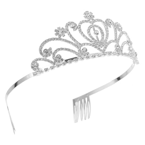 Homoyoyo Strass Krone Haarkamm aus Legierung Funkelnder Brautschmuck für Hochzeit Leichtes Robustes Design Glamouröser Kopfschmuck mit Verarbeitung Komfortabel und Stilvoll für Besondere von Homoyoyo