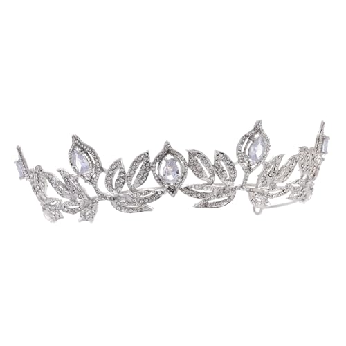 Homoyoyo Strass Krone Haarschmuck Hochzeit Damen Glitzerndes Pageant Crown Stirnband Robuste Verarbeitung Vielseitig für Hochzeiten Partys Zeremonien Braut Tiara Silber von Homoyoyo