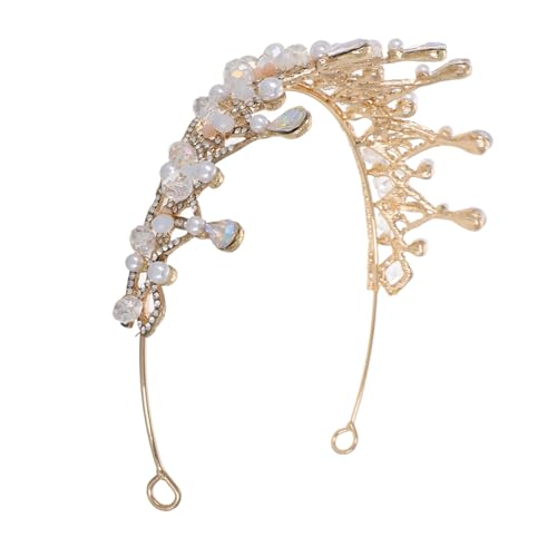 Homoyoyo Strass-krone Prinzessinnenkronen Tiara-krone Tiaras Brautjungfernzubehör Prinzessinnen-accessoires Für Damen Diademe Für Frauen Brautschmuck Hochzeitsschmuck Strasssteine Golden von Homoyoyo