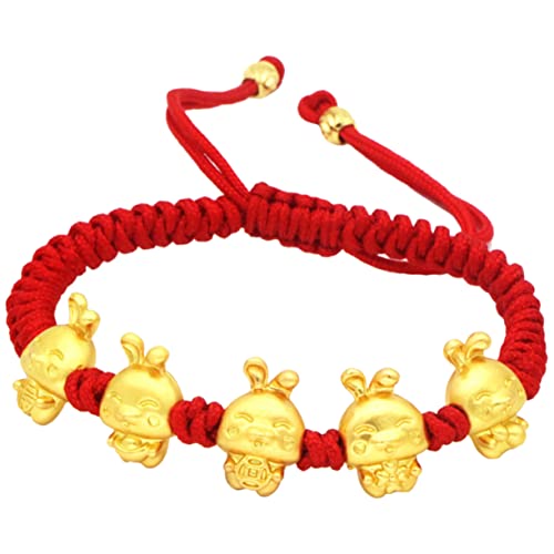 Homoyoyo String Wufu Kaninchen Armband Swift Lunar Year Rabbit Charm Jahr Des Kaninchen Armbands Süße Babyfarbe Für Seil Weiches Sternzeichen Armband Handgelenkschmuck Kaninchen von Homoyoyo