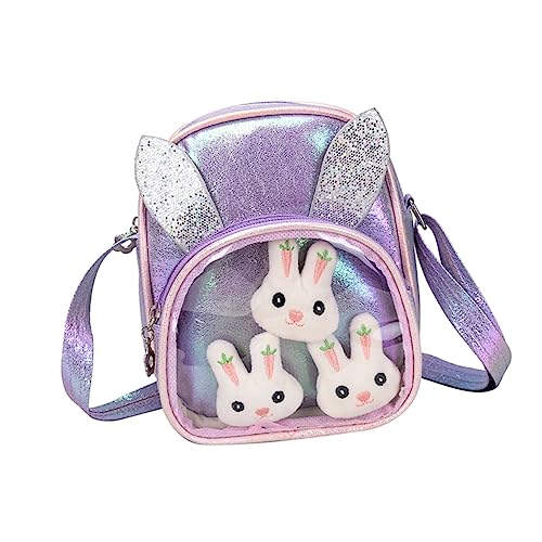 Homoyoyo Stylische Kindertasche Mit Cartoon-Kaninchen-Design Entzückende Glitzertasche Aus Pu-Material Sling Bag Zum Aufbewahren Von Süßigkeiten Und Anderen Gegenständen Für Einkaufen von Homoyoyo