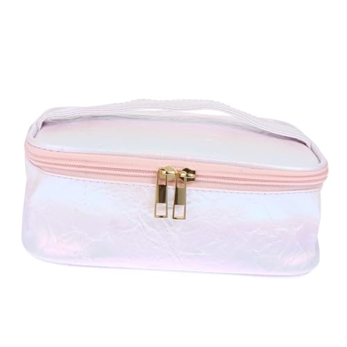 Homoyoyo Stylische Makeup Bag aus Farbigem PVC Praktische wasserdichte Kosmetiktasche mit Großem Volumen Leichter Kulturbeutel für Damen Vielseitiger Organizer für Kosmetik und von Homoyoyo