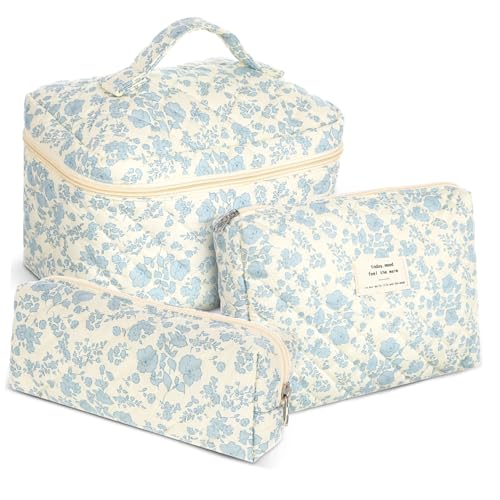 Homoyoyo Kosmetiktaschen Mit Blumenmuster Reise-Make-up-Tasche Mit Reißverschluss Tragbarer Make-up-Organizer Für Damen Hautpflege-Aufbewahrungstasche Vielseitig Einsetzbar Für Make-up Und von Homoyoyo