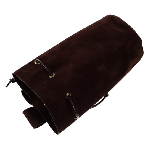 Homoyoyo Tasche mit Kordelzug Gürtelbeutel Taschen tragbare Hüfttasche mittelalterliche Cosplay-Tasche mittelalterliche Cosplay-Beuteltasche Cosplay-Geldbörse Bauchtasche Fell wenden Kaffee von Homoyoyo