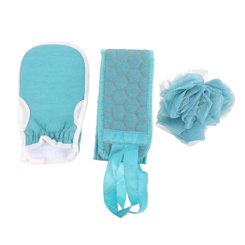 Homoyoyo Teiliges Badeset mit Duschhandschuh Schwamm und Rückenpeeling Handtuch Langlebiges Material Sanfte Massage und Peeling für Rücken und Beine Praktisches Badezubehör von Homoyoyo