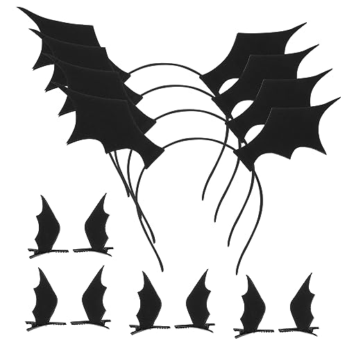 Homoyoyo Teiliges Halloween Set Bat Wing Haarreif und Haarclips für Damen Leichte Bequeme Kopfbedeckung mit Fledermausflügel Design für Halloween Cosplay Party und Mottopartys von Homoyoyo