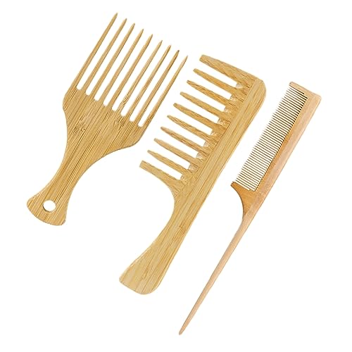 Homoyoyo Teiliges Herren Haarkamm aus Natürlichem Bambus Feinzahnigem Tail Comb und Breitzahnigem Kamm Leicht Hautfreundlich Ergonomisch Gestaltet für Styling und Entwirren Komfortabel von Homoyoyo