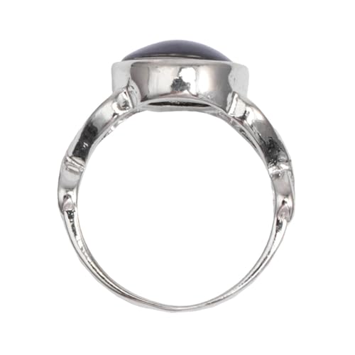 Homoyoyo Temperaturfühlerring Damenstil LED Ringe Mi Retro Splitter Fingerring Verlobungsring Verfärbungsring Fingerschmuck Temperaturfühlerring Modering Silber von Homoyoyo