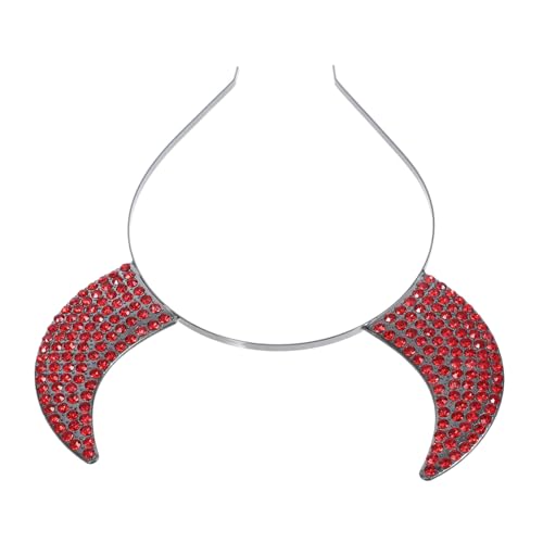 Homoyoyo Teufelshörner Stirnband aus Legierung mit Strass Leichter Kopfschmuck für Halloween Karneval Cosplay Party Modischer Haarreifen für Damen und Herren von Homoyoyo