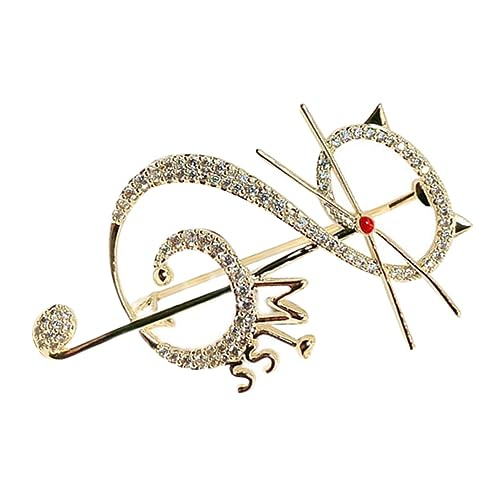 Homoyoyo Katzen-anstecknadel Mit Funkelnden Broschennadeln Aus Kupfermaterial Entzückende Brosche Katzenbrosche Für Hüte Und Kleidung Schmuck Für Frauen von Homoyoyo
